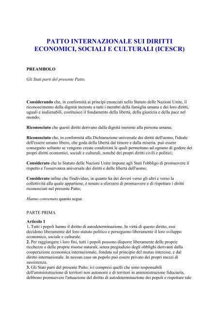 Patto Internazionale sui Diritti Economici